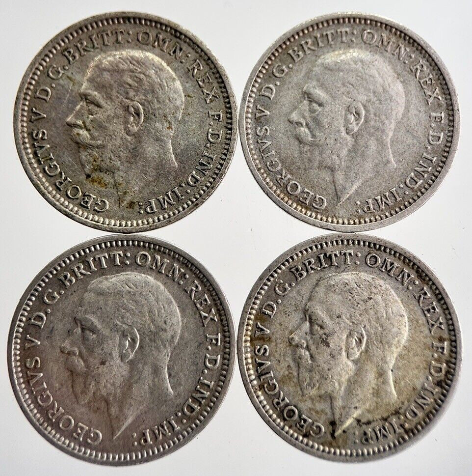 1933/34/35/36 George V Threepence Silver Coins | Very High Grade | a8734