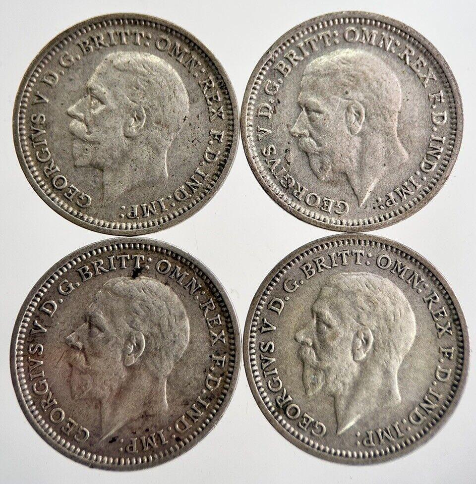 1933/34/35/36 George V Threepence Silver Coins | Very High Grade | a8735