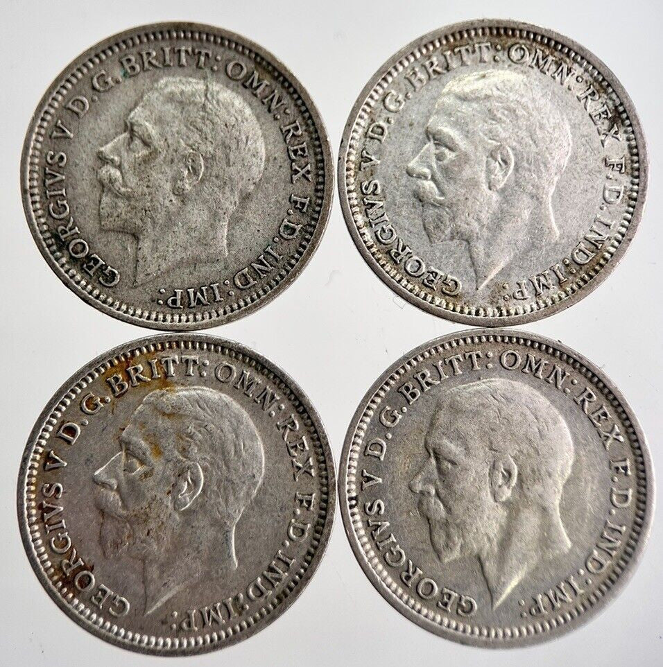 1933/34/35/36 George V Threepence Silver Coins | Very High Grade | a8732