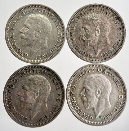 1933/34/35/36 George V Threepence Silver Coins | Very High Grade | a8730