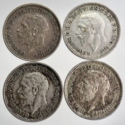 1933/34/35/36 George V Threepence Silver Coins | Very High Grade | a8747