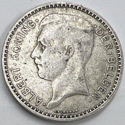 1934 20 Franc | Belgium Silver Coin | Collectable Grade | a673