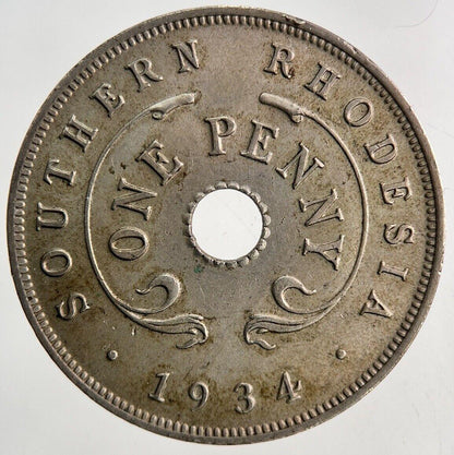 1934 Africa Southern Rhodesia One Penny Coin | Very High Grade