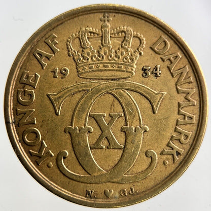 1934 Denmark 1 Krone Coin | Fine Collectable Grade