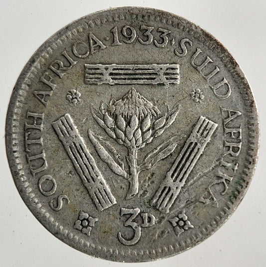 1933 South Africa Threepence Silver Coin | Fine Collectable Grade