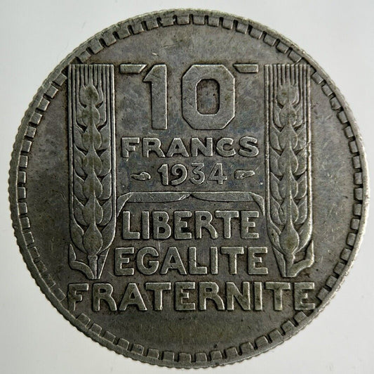 1934 France 10 Franc Silver Coin | Fine Collectable Grade