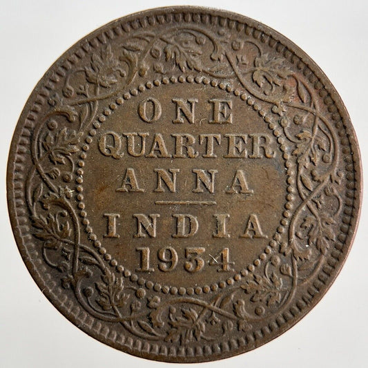 1934 India Quarter 1/4 Anna Coin | Very High Grade | a419