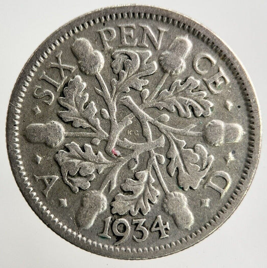 1934 George V Sixpence Silver Coin | Collectable Grade