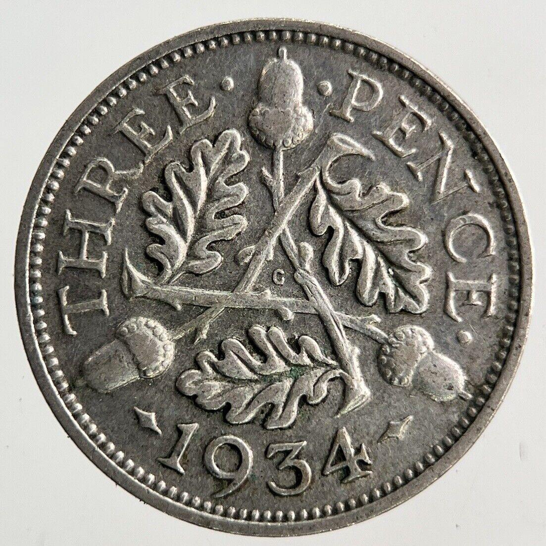 1934 George V Threepence Silver Coin | Fine Collectable Grade