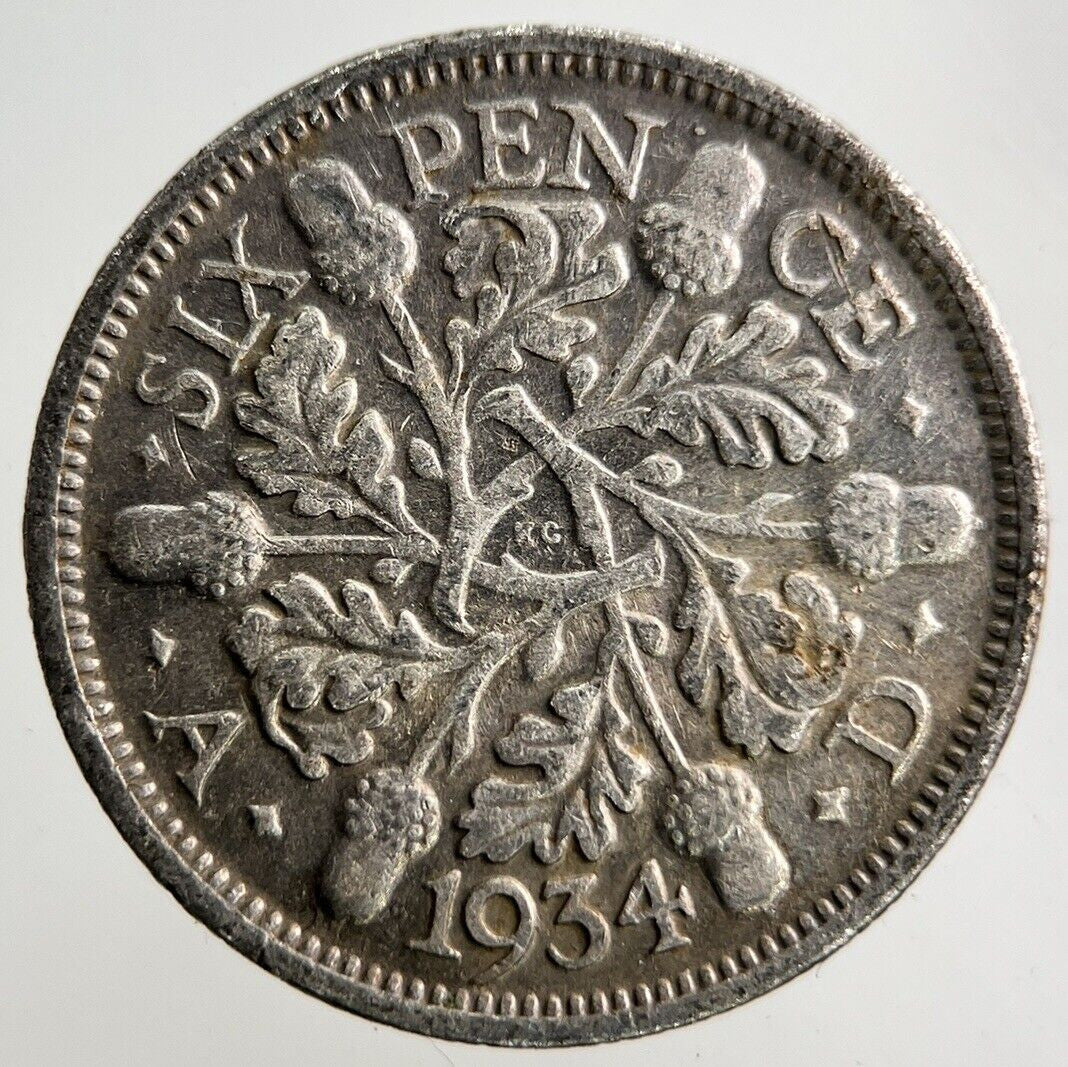 1934 George V Sixpence Silver Coin | Fine Collectable Grade