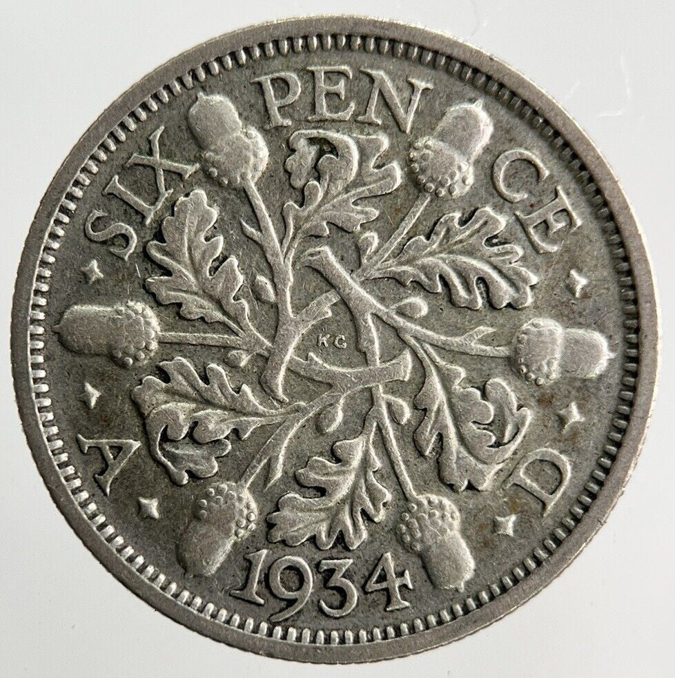 1934 George V Sixpence Silver Coin | Fine Collectable Grade