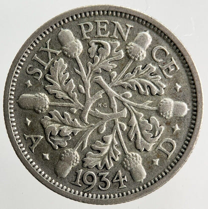 1934 George V Sixpence Silver Coin | Fine Collectable Grade