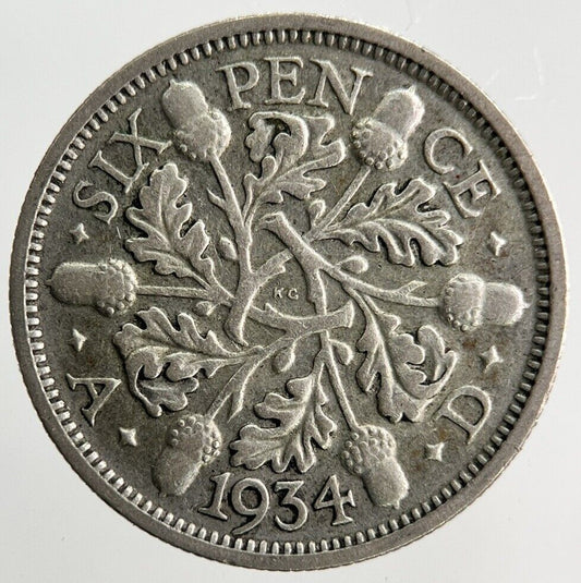 1934 George V Sixpence Silver Coin | Fine Collectable Grade