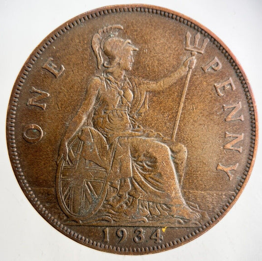 1934 George V One Penny Coin | Fine Collectable Grade