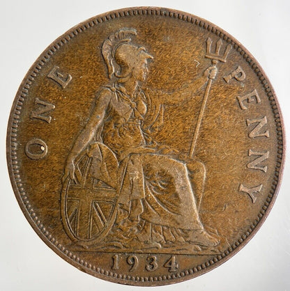 1934 George V One Penny Coin | Fine Collectable Grade