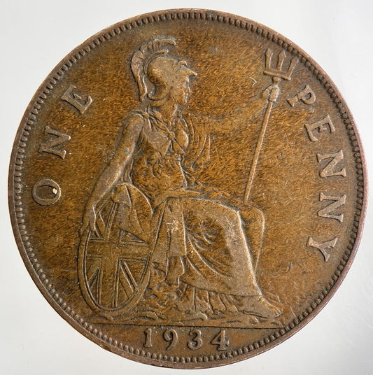 1934 George V One Penny Coin | Fine Collectable Grade