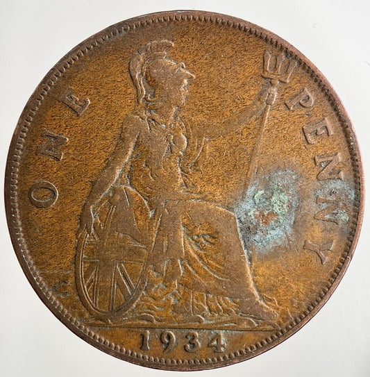 1934 George V One Penny Coin | Fine Collectable Grade