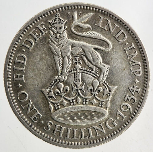 1934 George V One Shilling Silver Coin | Fine Collectable Grade