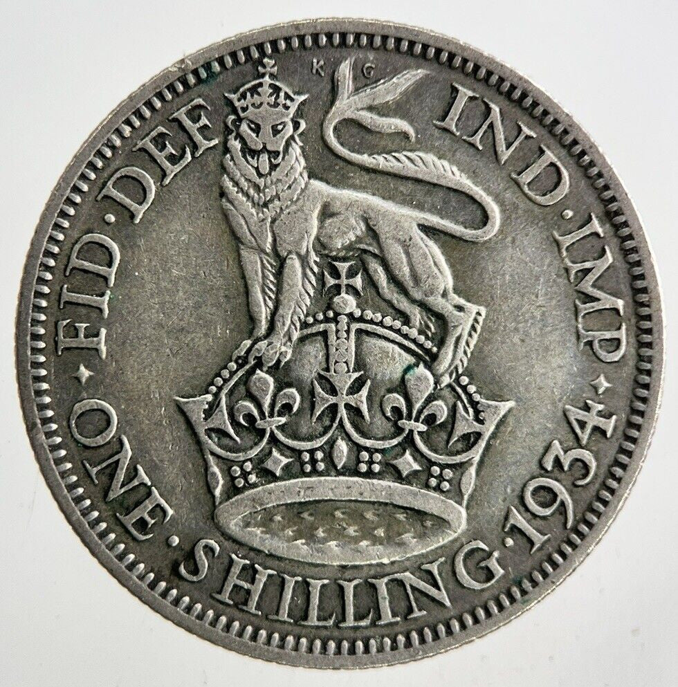 1934 George V One Shilling Silver Coin | Fine Collectable Grade