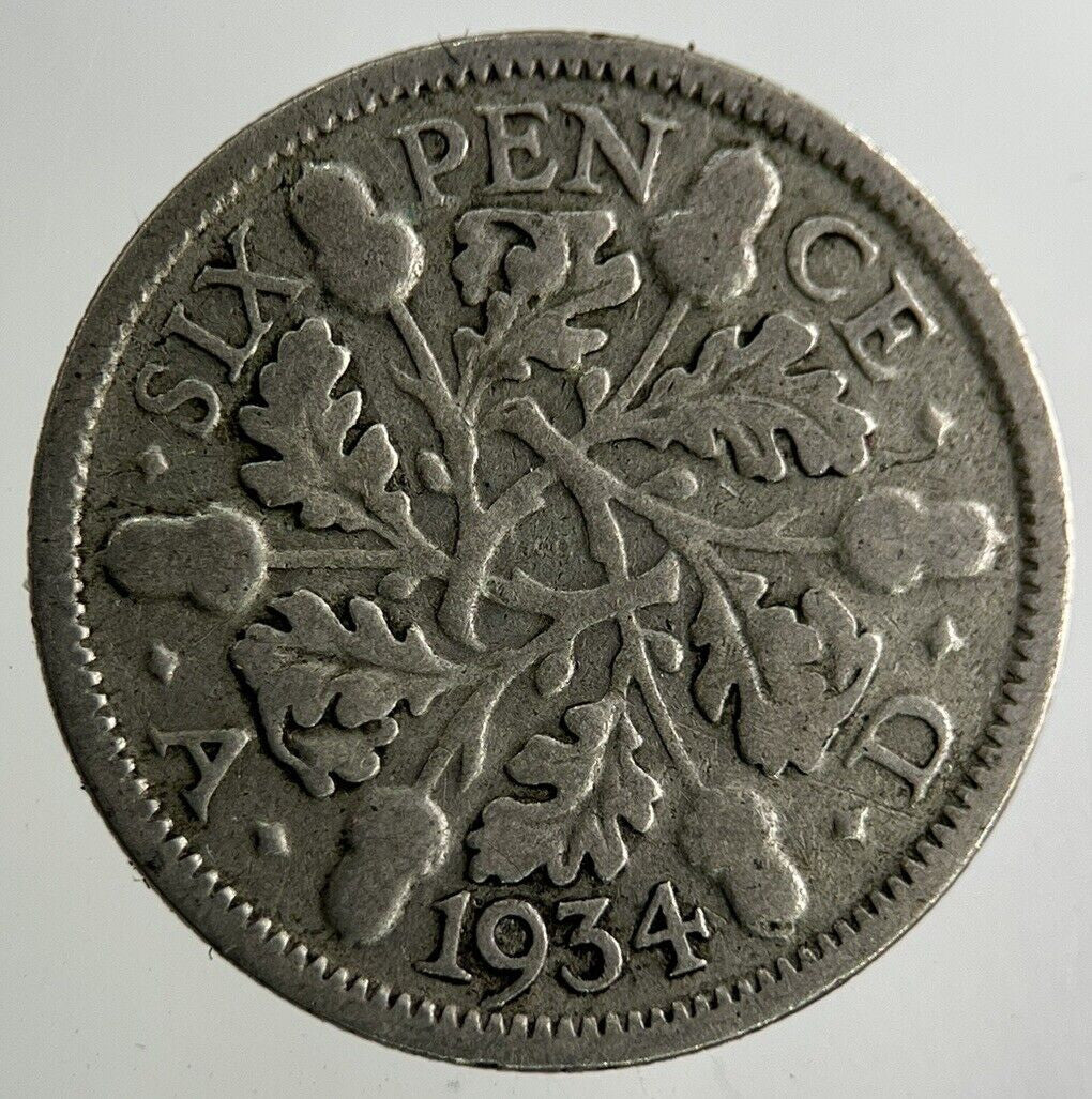 1934 George V Sixpence Silver Coin | Collectable Grade