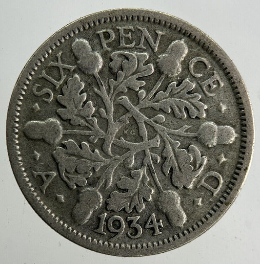 1934 George V Sixpence Silver Coin | Collectable Grade