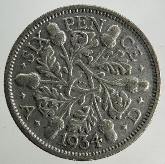 1934 George V Sixpence Silver Coin | Collectable Grade