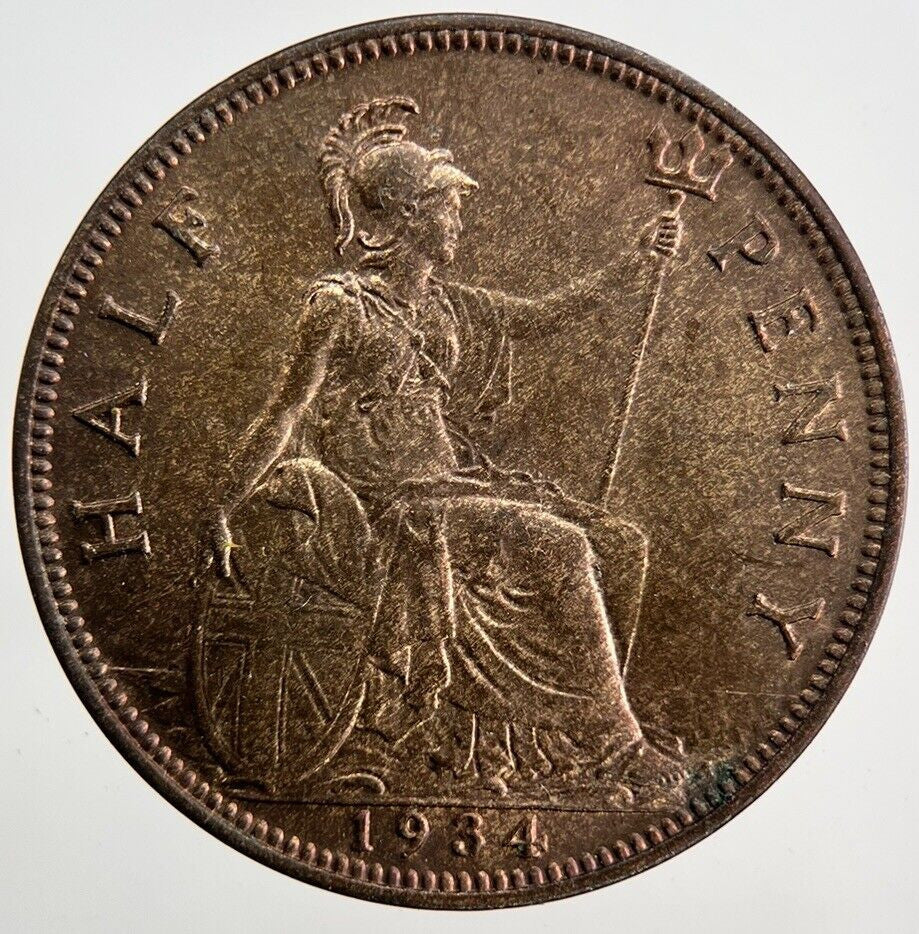1934 George V Half-Penny Coin | Very High Grade