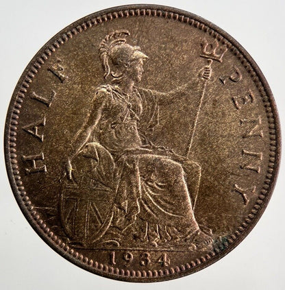 1934 George V Half-Penny Coin | Very High Grade