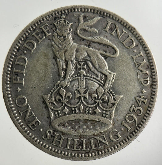 1934 George V Shilling Silver Coin | Fine Collectable Grade
