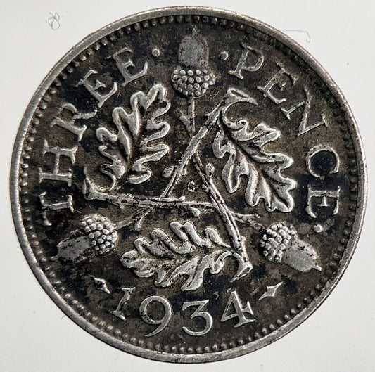 1934 George V Threepence Silver Coin | Very High Grade
