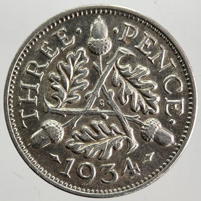 1934 George V Threepence Silver Coin | Very High Grade | a7135