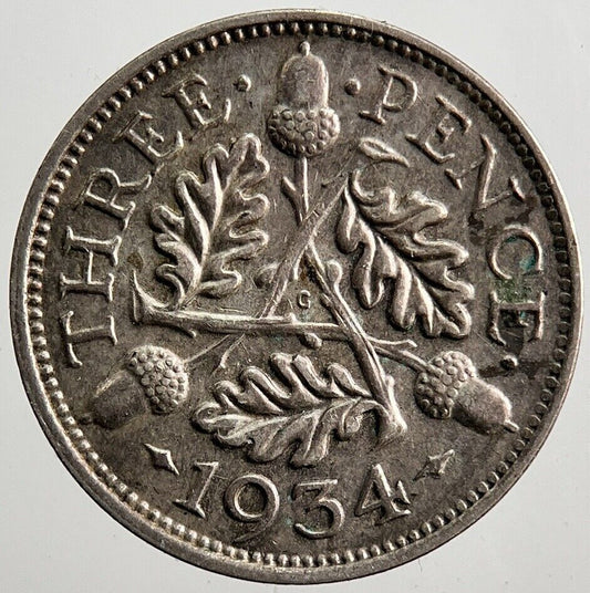 1934 George V Threepence Silver Coin | Very High Grade | a3388