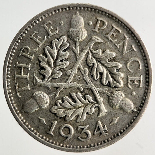 1934 George V Threepence Silver Coin | Fine Collectable Grade