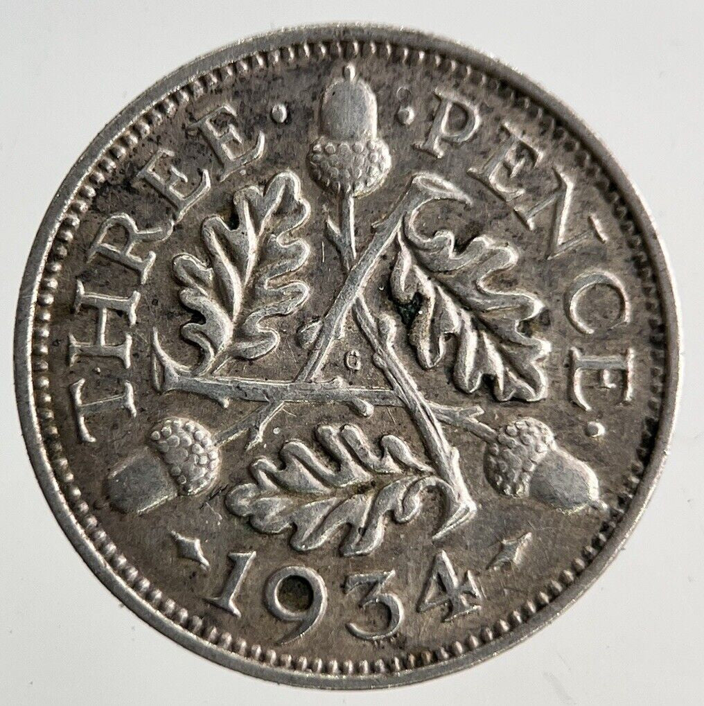 1934 George V Threepence Silver Coin | Fine Collectable Grade