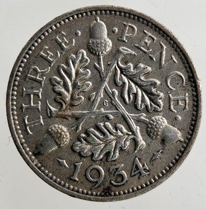 1934 George V Threepence Silver Coin | Very High Grade