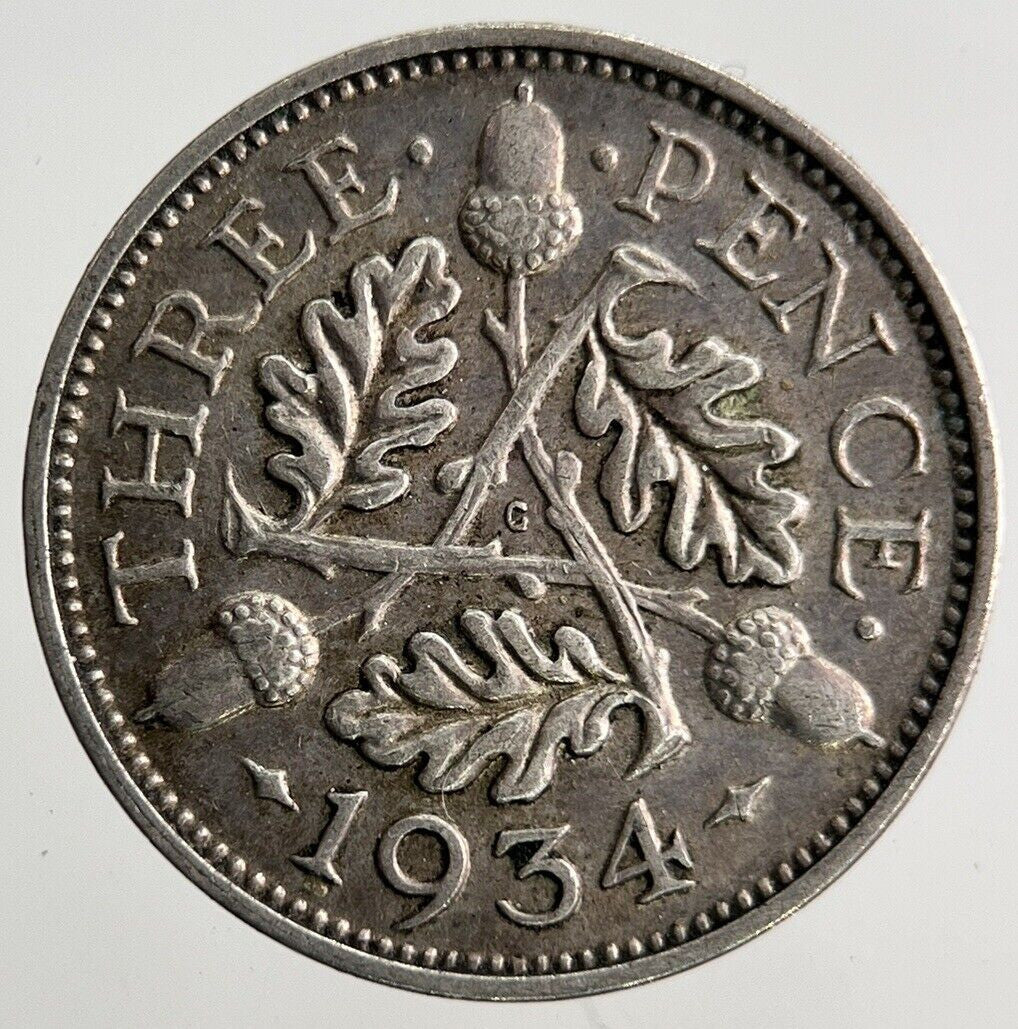 1934 George V Threepence Silver Coin | Fine Collectable Grade