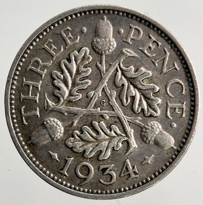 1934 George V Threepence Silver Coin | Fine Collectable Grade