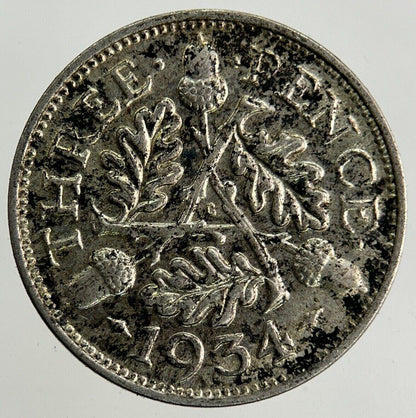 1934 George V Threepence Silver Coin | Very High Grade