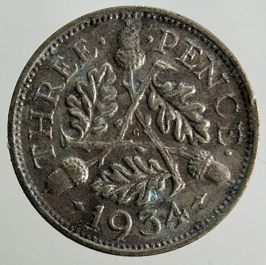 1934 George V Threepence Silver Coin | Fine Collectable Grade