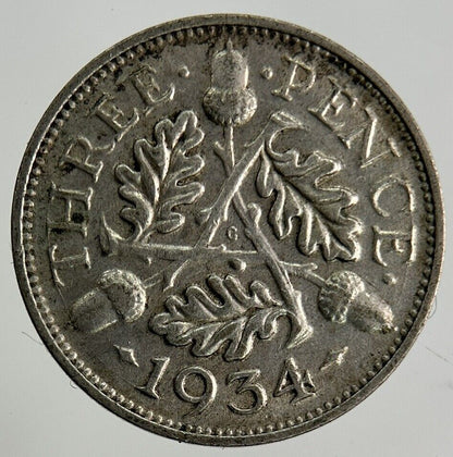1934 George V Threepence Silver Coin | Fine Collectable Grade