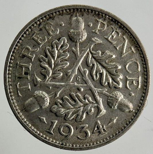 1934 George V Threepence Silver Coin | Fine Collectable Grade