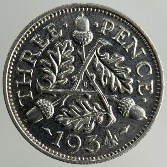 1934 George V Threepence Silver Coin | Very High Grade