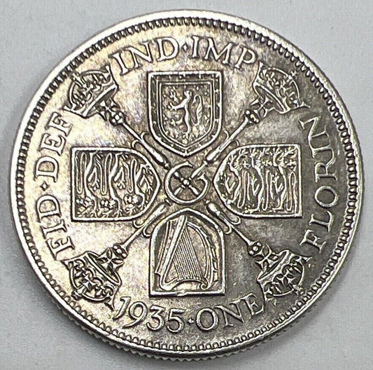 1935 Florin | British Silver Coin | King George V | Very High Grade | a104