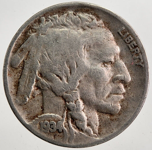 1934 US USA Buffalo Indian Head Nickel Coin | Collectable Grade | a7910