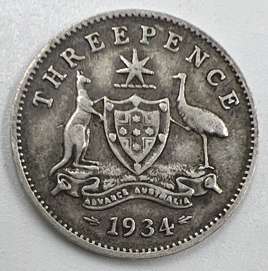 1934 Threepence Australia Silver Coin | Collectable Grade | a801