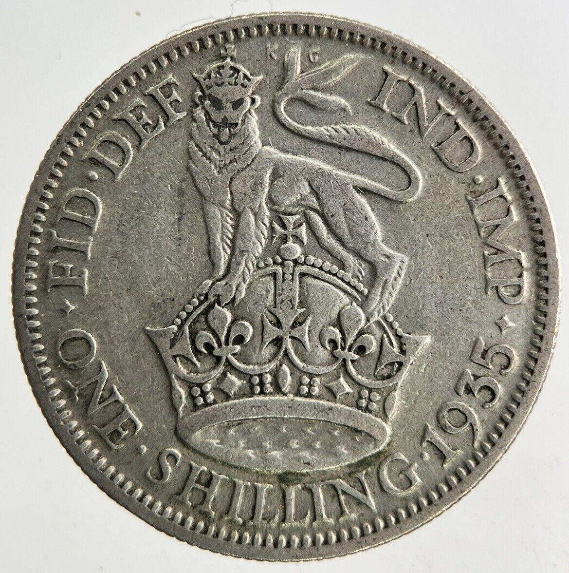 1935 George V One Shilling Silver Coin | Fine Collectable Grade