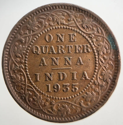 1935 India Quarter 1/4 Anna Coin | Very High Grade | a2077