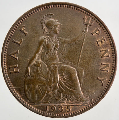 1935 George V Half-Penny Coin | Very High Grade