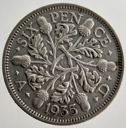 1935 George V Sixpence Silver Coin | Fine Collectable Grade | a8625