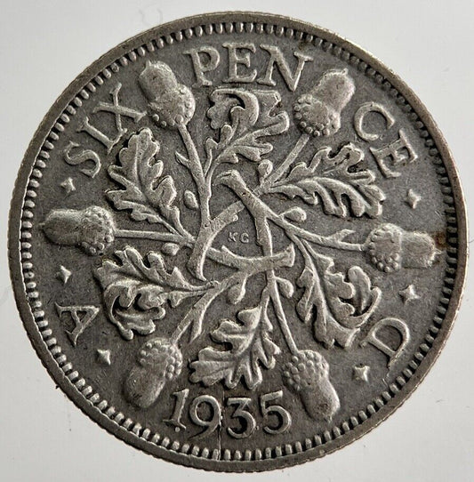 1935 George V Sixpence Silver Coin | Fine Collectable Grade | a8625